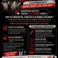 Appel à candidature – Bains Rock 2026/2027