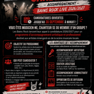 Appel à candidature – Bains Rock 2026/2027