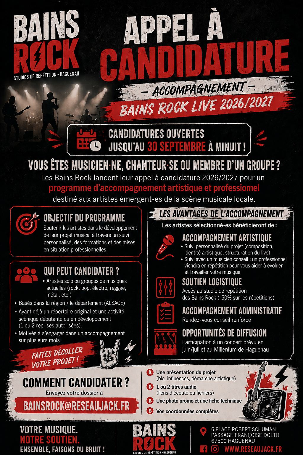 You are currently viewing Appel à candidature – Bains Rock 2026/2027